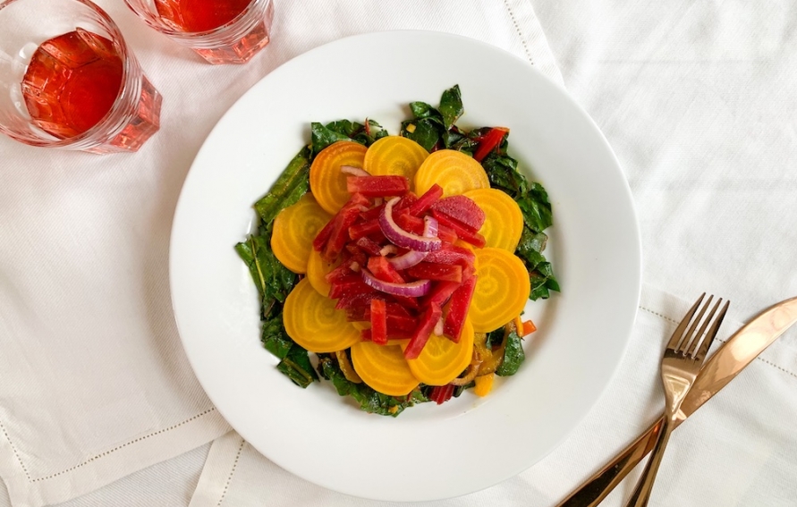 Roasted Beet Salad with Sauteed Beet Greens | Edible Rhody